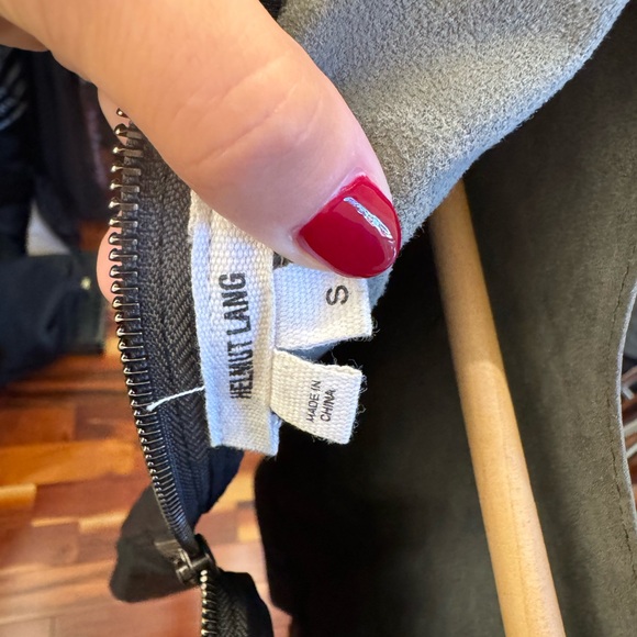 Helmut lang. leather body shirt with sheer sleeves. Great condition. - Picture 5 of 5